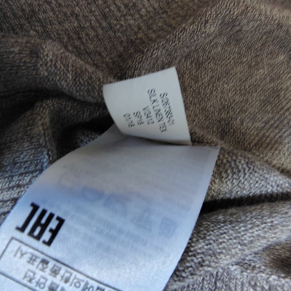 Banana Republic Sweater Size Medium Beige Silk Linen Striped Crewneck‎ - Picture 7 of 11
